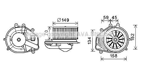 AVA QUALITY COOLING Elektrimootor,salongiventilaator VW8353